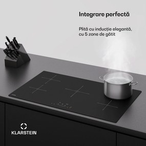 Klarstein PowerGlide plită cu inducție | suprafață rezistentă la zgârieturi | 5 zone de gătit | 9800 W | 90 cm