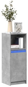 vidaXL Dulap cu LED, gri beton, 38x34x100 cm, lemn prelucrat