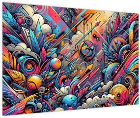 Tablou - Graffiti multicolor (90x60 cm)