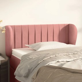 vidaXL Tăblie de pat cu aripioare roz 83x23x78/88 cm catifea