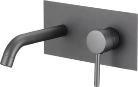Baterie lavoar incastrata Inter Ceramic Rihanna monocomanda gri mat Gun Gray cu corp ingropat