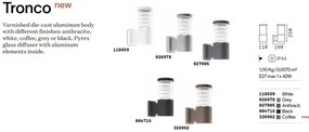 Aplica de perete iluminat exterior IP44 Tronco ap1 cafeniu