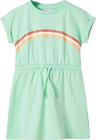 vidaXL Rochie pentru copii cu șnur, verde aprins, 140