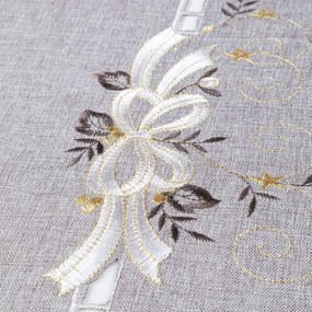 decoDoma Traversă de masă cu broderie TREI LUMÂNĂRI 40 x 110 cm