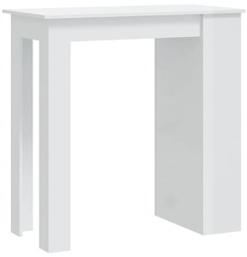 809473 vidaXL Masă de bar cu raft depozitare alb extralucios 102x50x103,5 cm