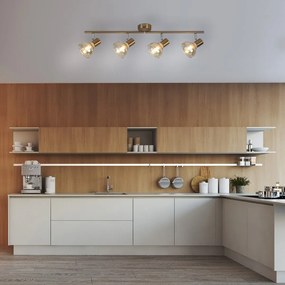 Lustra aplicata design modern Holly 4L auriu/amber