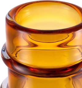 Vas decorativ din sticla design LUX Bloom amber