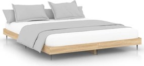 vidaXL Cadru pat fără saltea stejar sonoma 120x200 cm, lemn prelucrat