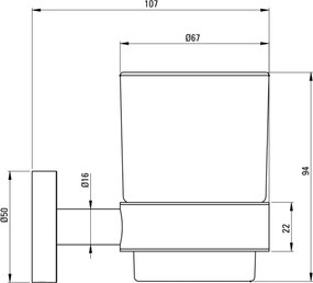 JASMIN Pahar, montare pe perete Finisaj: Crom ADJ_0911