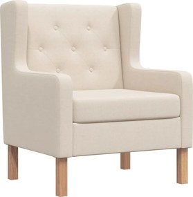 vidaXL Fotoliu, alb crem, material textil