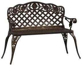 317743 vidaXL Bancă de grădină, bronz, 108 cm, aluminiu turnat