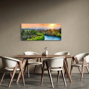 Tablou - Pădure peisaj montan (120x50 cm)