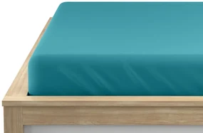 Cearsaf Jersey cu elastic 180 x 200 cm turcoaz