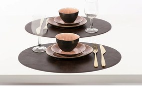 Suport farfurie din imitație de piele ZicZac Troja, 33 x 45 cm, maro închis