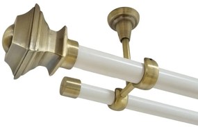 Galerie tavan fara inele VERDI - 25/19 - alb/aur antic (Alege marime: 160 cm)