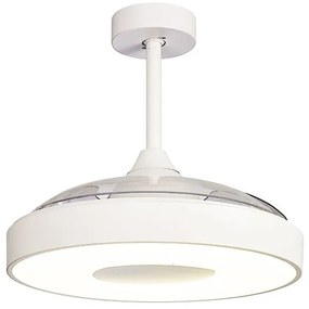 Lustra LED cu Ventilator si telecomanda COIN alb