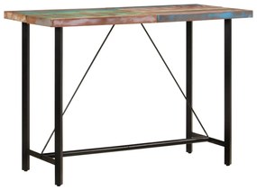 vidaXL Masă de bar, 150x70x107 cm, lemn masiv reciclat și fier