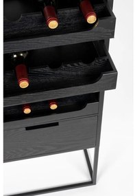 Dulap vinotecă din ratan negru pentru 16 sticle, 80x175 cm Guuji - White Label