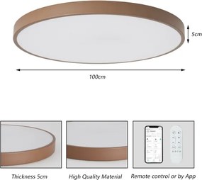 Brilagi-LED Corp de iluminat dimerizabil pentru piscină SMART LED/128W/230V, 100 cm, Wi-Fi Tuya+telecomandă, maro
