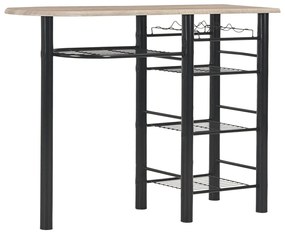 284402 vidaXL Set mobilier de bar, cu rafturi, 3 piese, lemn și oțel