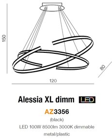 Lustra LED dimabila, design modern Alessia XL DIMM, 120cm ZZ AZ3356