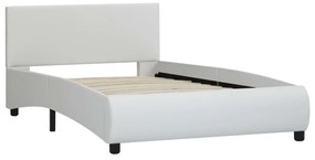 285457 vidaXL Cadru de pat, alb, 100 x 200 cm, piele ecologică