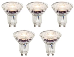 Set de 5 becuri LED GU10 50mm, dimabile, clare, 4.9W 430 lm 2700K