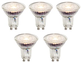 Set de 5 becuri LED GU10 50mm reglabile, clare, 4,9W, 430 lm, 2700K