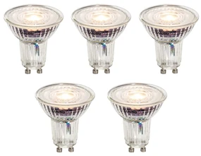 Set de 5 becuri LED GU10 50mm reglabile, clare, 4,9W, 430 lm, 2700K