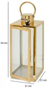 Felinar decorativ auriu, 63 cm