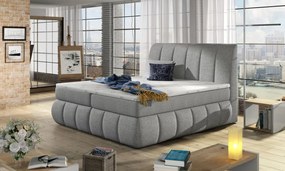 Pat boxspring, tapitat, 140X200 cm, Vincenzo 141, Eltap (Culoare: Alb)