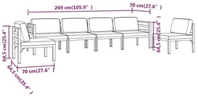 Set mobilier de gradina cu perne, 6 piese, antracit, aluminiu 2x colt + 4x mijloc, 1