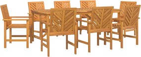 vidaXL Set de masă pentru grădină 9 pcs Maro Lemn Solid de Acacia
