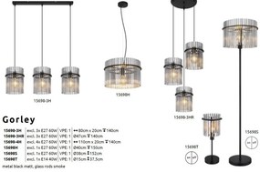 Pendul design modern GORLEY negru, fumuriu 40cm
