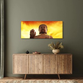 Tablou - Buddha cu fundal roșu și galben (120x50 cm)