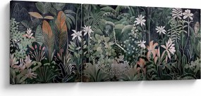 Tablou - Model de junglă pictat (cu ceas) (90x30 cm)