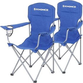 Scaune de camping NOMAD, set 2 buc., albastru SongmicsHome