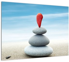 Tablou -Echilibru cu pietre (70x50 cm)