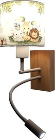 Brilagi - LED Flex. lampă BOBO WOOD 1xE27/25W/230V + LED/3W stejar/alb/verde/junglă