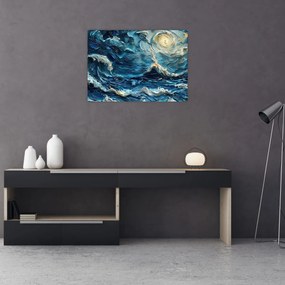 Tablou pe sticlă - Pictura cerului și a mării (70x50 cm)