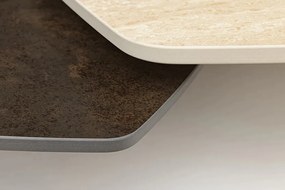 Masuta de cafea moderna cu doua blaturi rotative din ceramica Movement 80-130cm