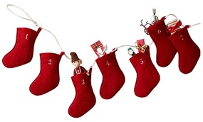 Calendar de advent XMAS STOCKING, 24 carlige
