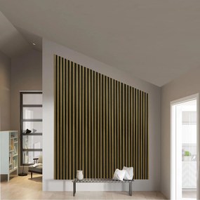 Panou Decorativ Tip Riflaj Modular Pentru Perete Panou decorativ tip Riflaj modular pentru perete Negru Teak