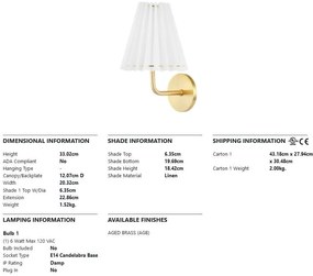 Aplica de perete design modern DEMI small, alama antichizata