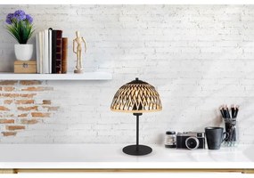 Veioza, lampa de masa design industrial Colly negru, natur