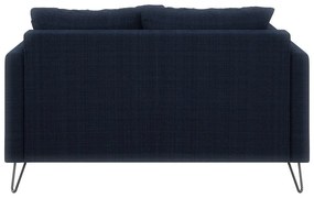 Canapea albastru-închis cu tapițerie din chenille 140 cm Freya – Ropez