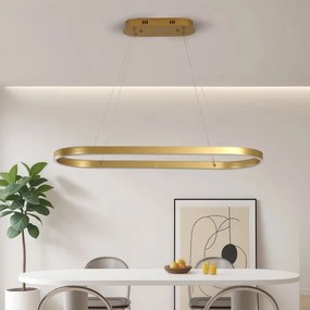 Brilagi - Lustru suspendat pe cablu PONDIE LED/44W/230V 80x30 cm auriu