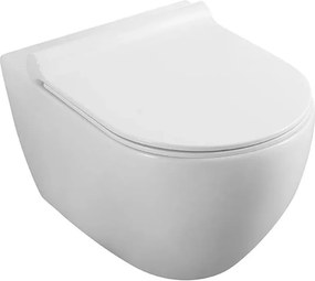 Set vas WC suspendat Fluminia Minerva rimless cu capac softclose alb