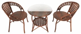 Set de gradina din rattan  1 + 2, maro, JARUB