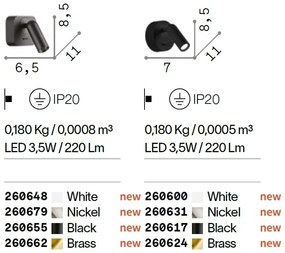 Aplica moderna cu spot LED directionabil BEAN ROUND AP alba